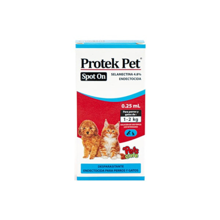 Desparacitante endectocida para perros y gatos protek pet 0.25 ml