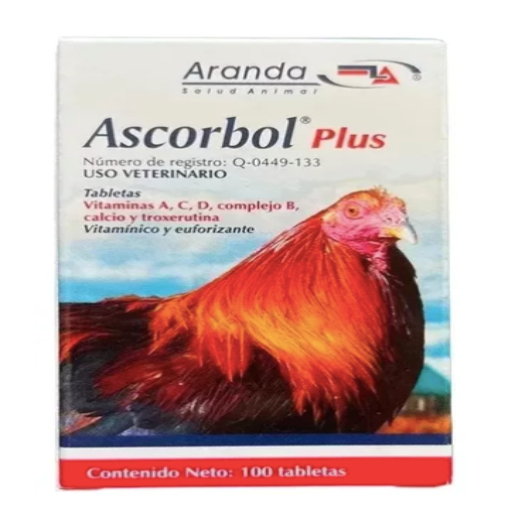 Vitaminas ascorbol plus tabletas de 100 unidades marca aranda