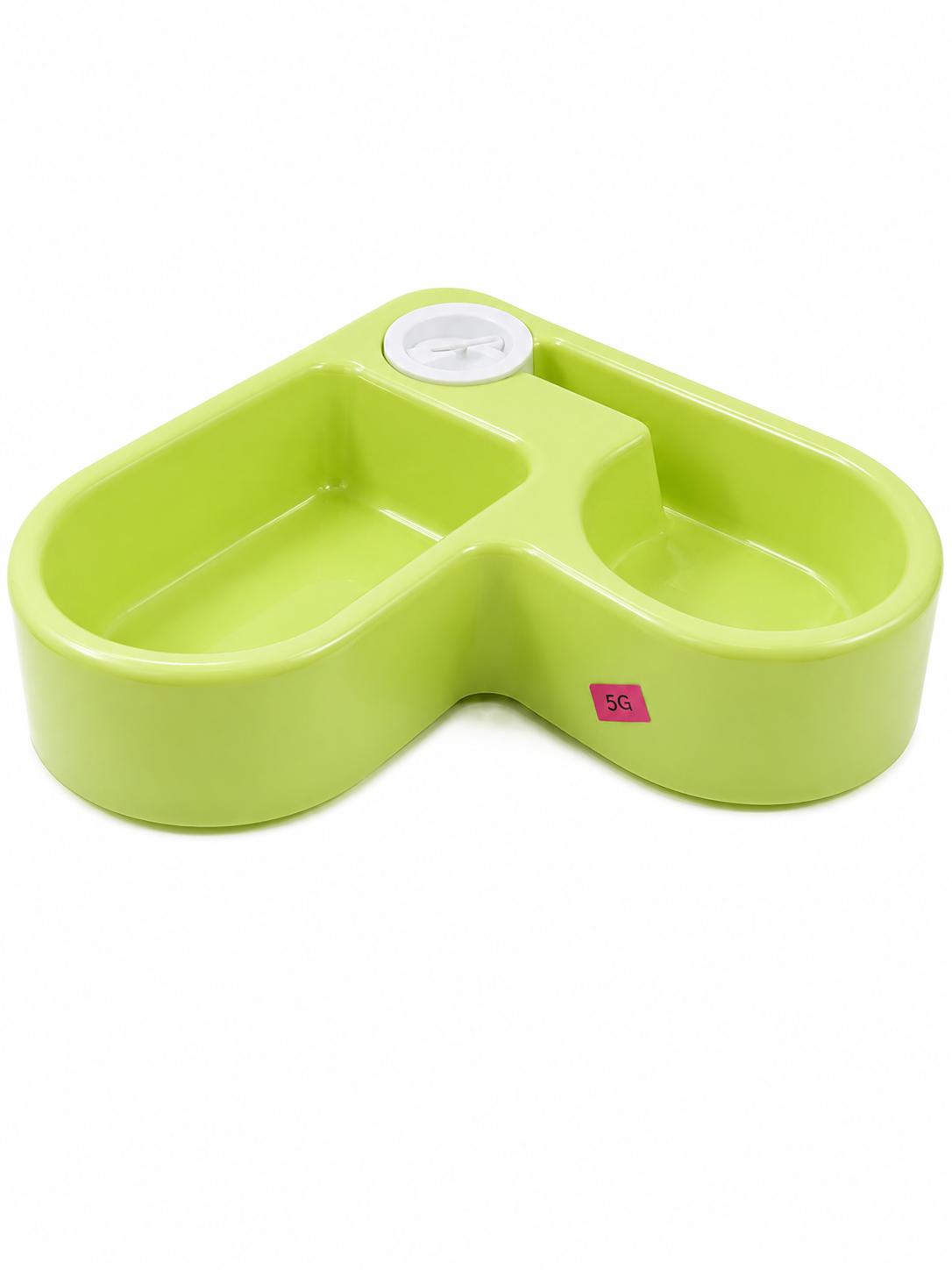 Plato doble pequeño con bebedero de plastico