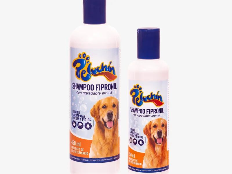 Shampoo peluchin fipronil- 2  Antiparacitario externo para perros de 240 ml