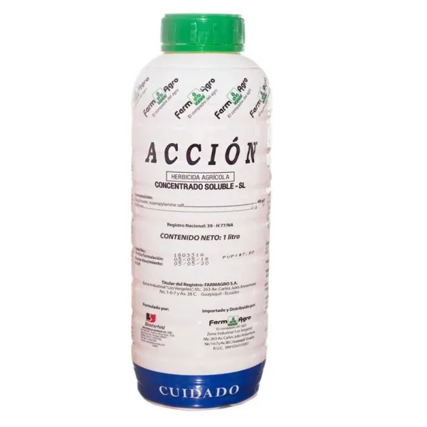 Herbicida agricola accion  de 1 litro  marca farm agro